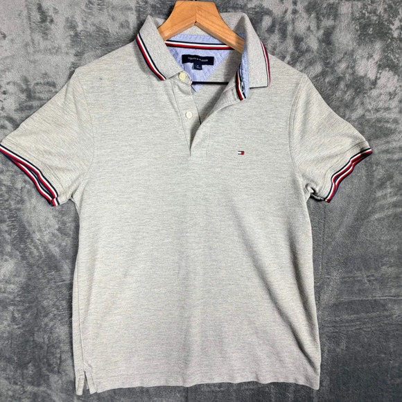 Tommy Hilfiger Other - Tommy Hilfiger Mens Polo Shirt‎ M Gray Short Sleeve Tipped Collar Logo